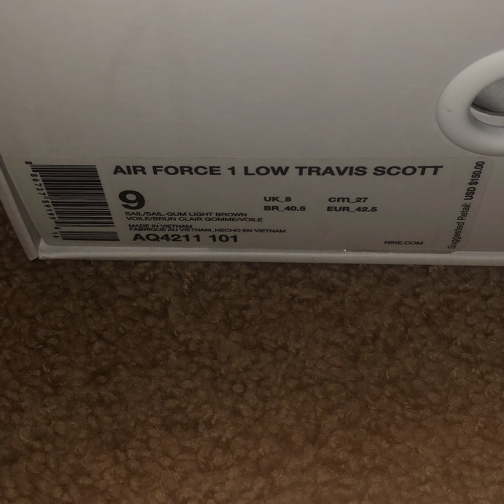 Travis scott af1 size 9